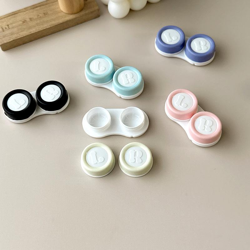 1pcs Cream Color Contact Lenses Box Travel Holder Container Soaking Contact Lens Box Mini Contact Lenses Case Accessories