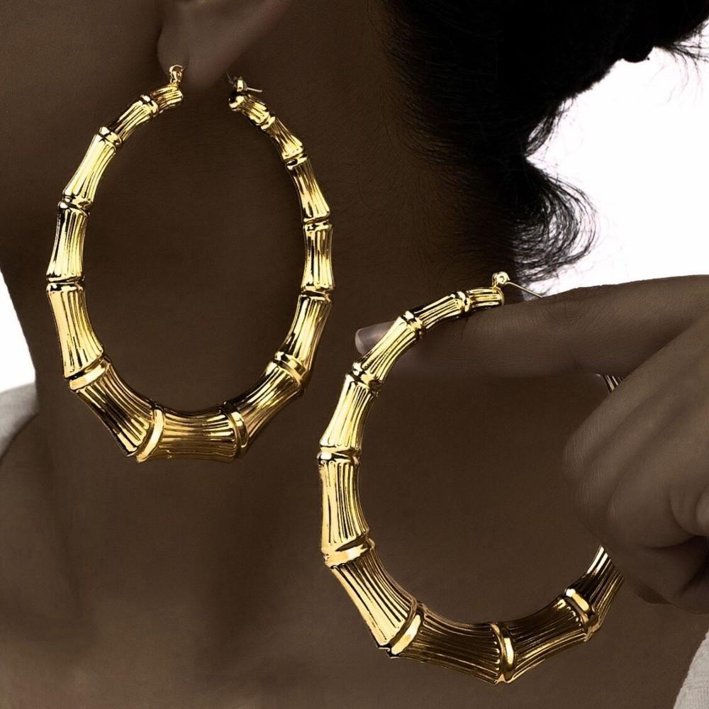 Punk Bamboo Circle Earrings Set Exaggerated Jewelry Gift Trendy Hoop Earring for Women