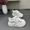 European Leather Little White Shoes Women's Muffin Thick Baseplate Shoes 2025 Spring and Autumn New Breathable Non-slip Casual Bread Shoes