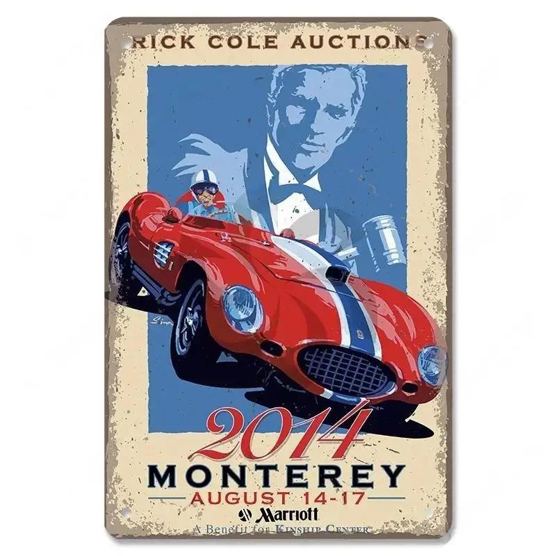 Metal Tin Signs Racing Car Plaque Metal Poster F1 Racetrack Nostalgic Vintage Metal Wall Art Decor for Garage Racing Club Home