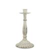 White Aged Metal Candle Holder