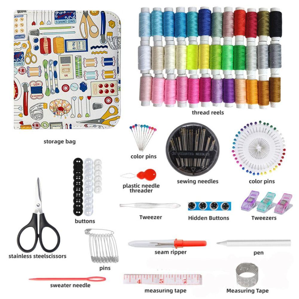 168/170 шт./набор Ножницы Набор для шитья Портативные Иглы Нитки Коробка Вышивка Швейная коробка Набор Бытовой