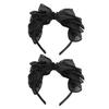 2 шт. черная сетчатая повязка на голову с бантом модная удобная повязка на голову принцессы с бантом для женщин повязка на голову с бантом