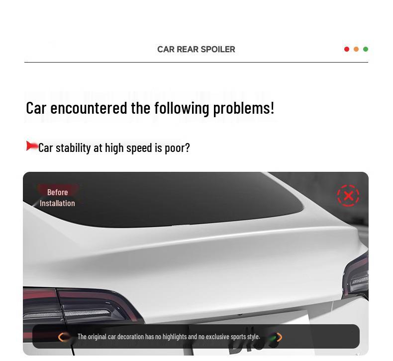 Carbon Fiber Rear Spoiler for Tesla Model Y/3 High-Performance P Version Body Kit