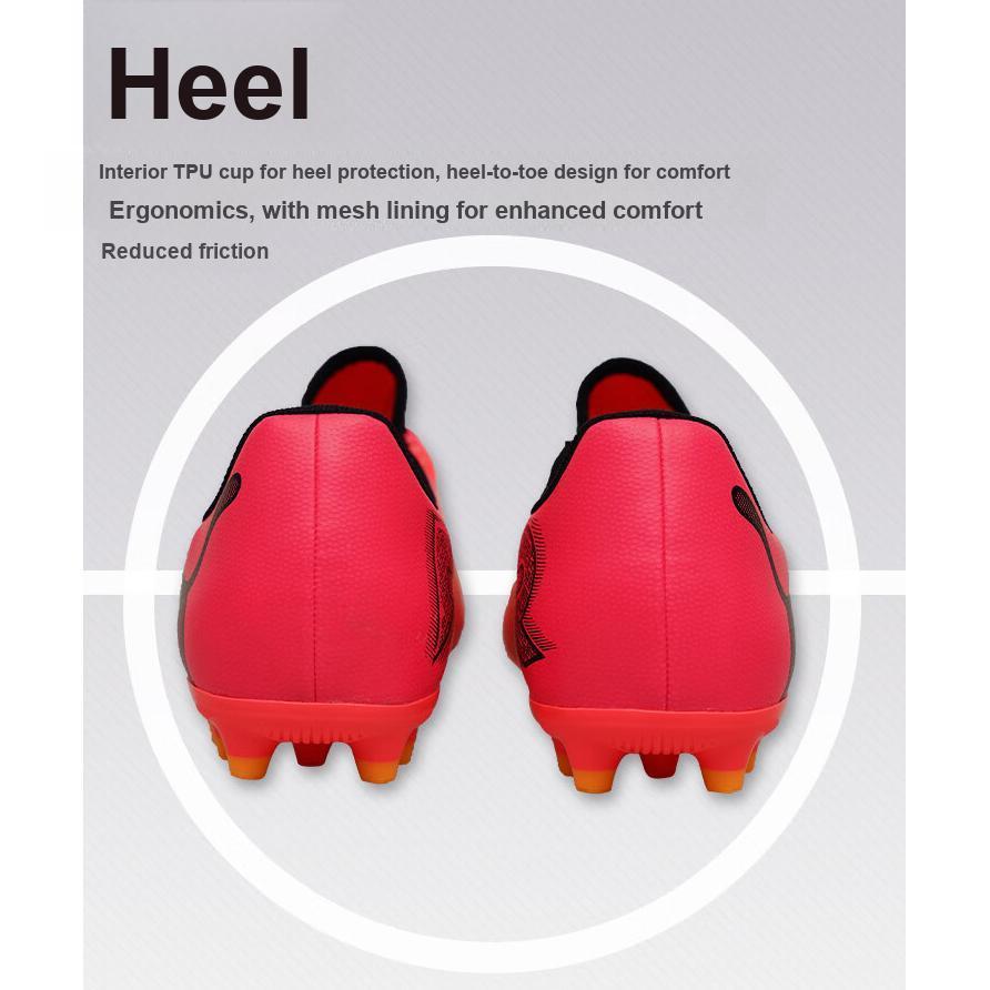 Puma Future 7 Play FG/AG Lightweight Comfortable Low-Top Kids Soccer Shoes Kids Sneaker Red Black Yellow 107736-03