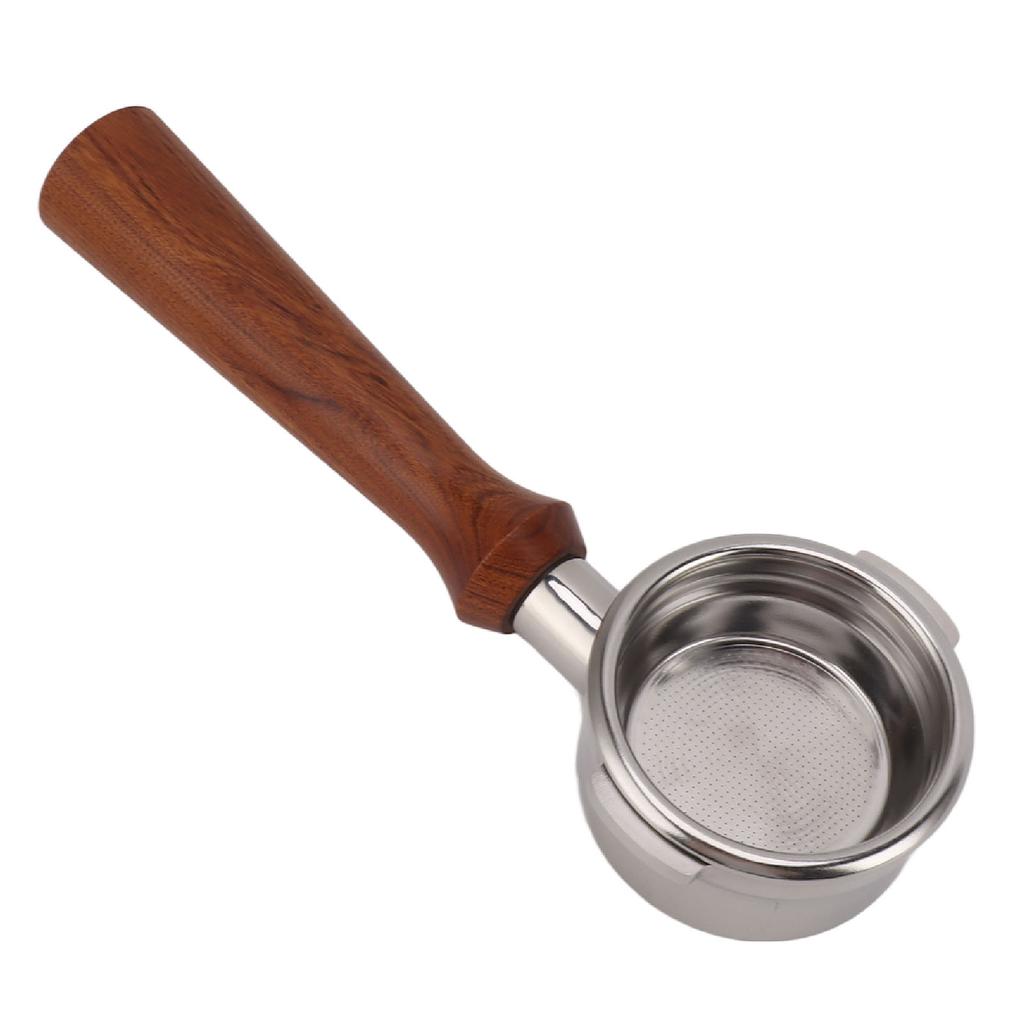 58 мм бездонный портафильтр с 2 ушками из нержавеющей стали и деревянной ручкой, съемный аксессуар для кофемашины