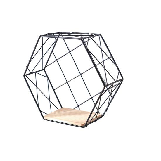 Wall Shelf Large-Capacity Storage Rack with Hexagonal Shape Art Display Stand Wall Mounted Shelf for Living