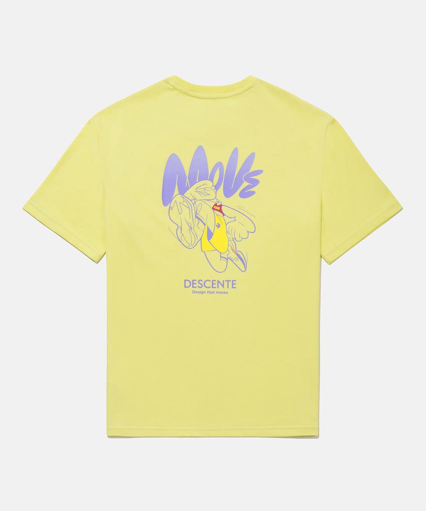 DESCENTE Movement Back Graphic Short Sleeve T-Shirt Yellow Sr211Ets55