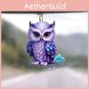 Красочный акриловый кулон в виде совы (2D), очаровательный аксессуар для салона автомобиля в мультяшном стиле.