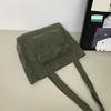 Tote Bag Women's Solid Color Large Capacity Shoulder Bag Student Canvas Underarm Bag