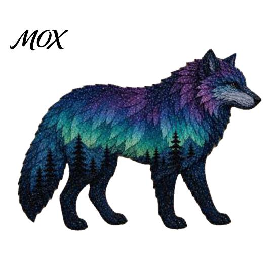 Fabric Patchwork Kit Northern Lights Wildlife Kit, DIY Animal Craft Unique Handmade Gift for Crafters Sewing Project Adults, Home Decor Relaxing