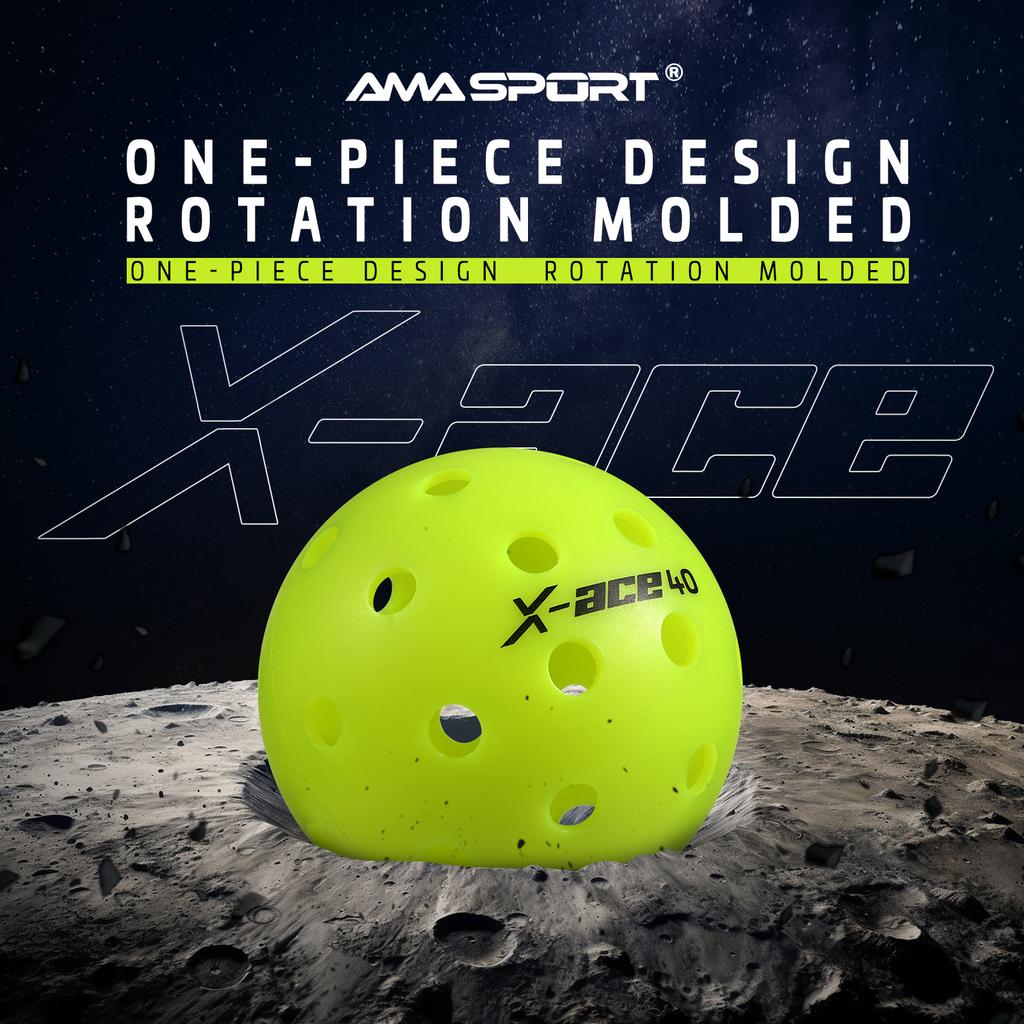 Мячи для пиклбола AMASPORT X-ACE40 Профессиональные Официальные Мячи для Пиклбола с Высоким Отскоком и Высокой Видимостью для Игр на Открытом Воздухе
