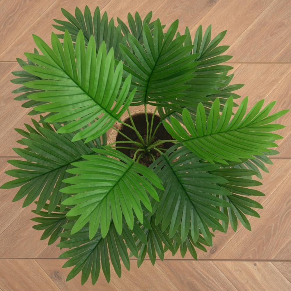 21 Leaves Fake Palm Tree Plastic Artificial Tropical Plants Faux Tropical Leaves  Indoor Decor