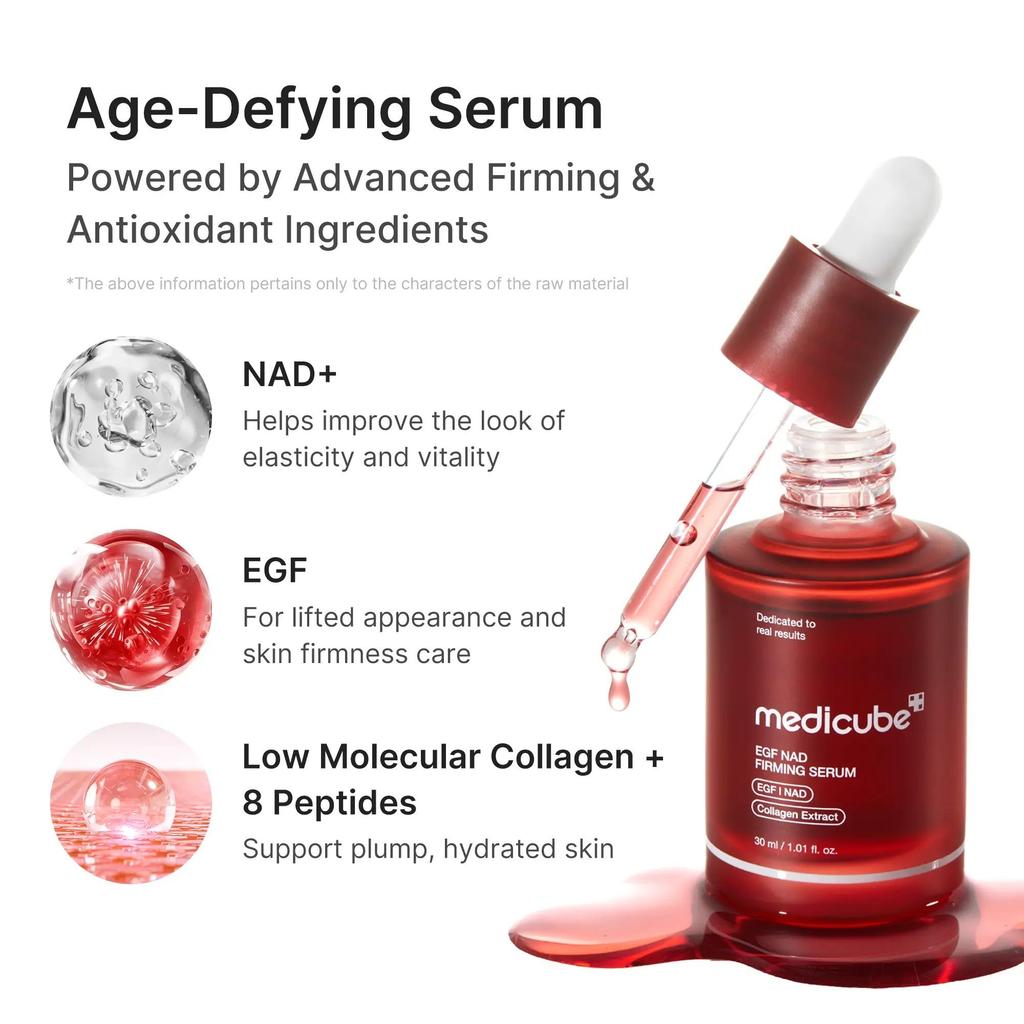 medicube NAD+ EGF Firming Serum with Collagen, Anti-Aging, Lifting, Radiance Boosting, Plumping, 30ml