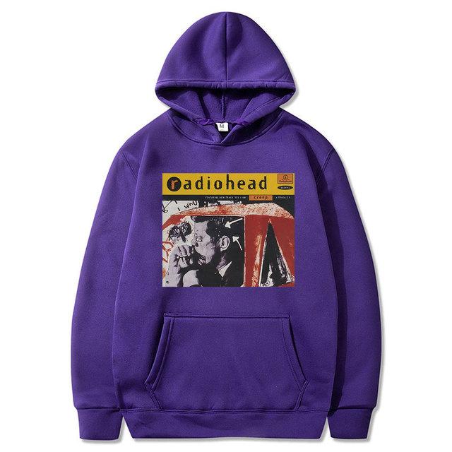 Radiohead English Rock Band 1985 Vintage Hoodie Unisex Music Album Print Sweatshirts Men's Long Sleeve Cotton Pullovers