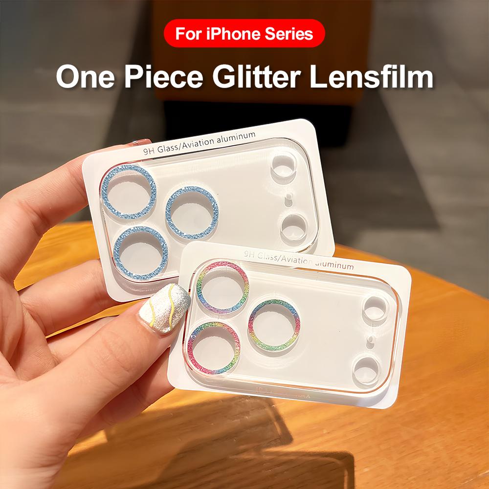 Glitter Camera Lens Protector Glass For iPhone 17 Pro Max Air 14 15 13 11 12 16 Pro Max 13 12 Mini Anti-scratch Rear Lens Film