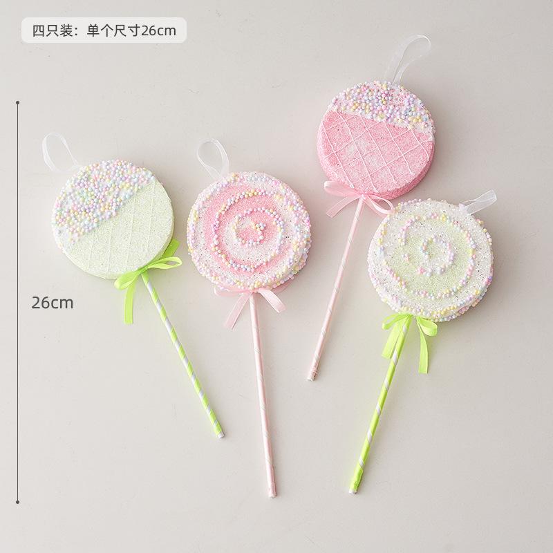 Christmas decorations pink candy Christmas cane snowman pendant Christmas tree decoration pendant window arrangement props