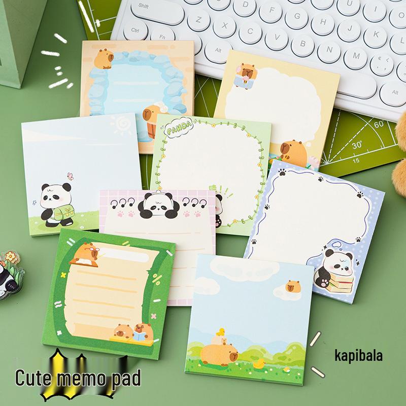 Cartoon Panda Non-Adhesive Sticky Notes - Cute, Portable Memo Pad
