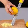 Kitchen Stainless Steel Cheese Grater - Professional Rust-Proof Metal Lemon Zester with Ergonomic Handle - Handheld Flat Grater for Cheese
