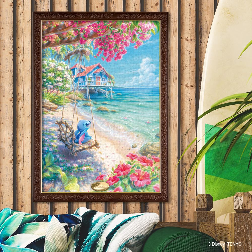 Tenyo Disney Lilo & Stitch Locobeach 1000-Piece Jigsaw Puzzle D-1000-898 with Glue Scraper and Service Card