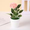 Искусственная Роза в Горшке Настольная Искусственная Роза Бонсай Многоразовая Искусственная Роза в Цветочном Горшке для Домашнего Офисного Декора Реквизит для Фотографии