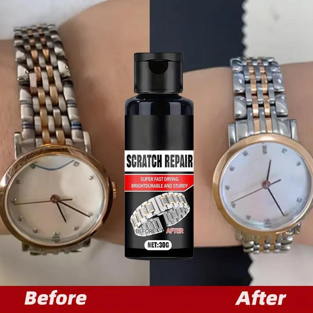Полировочный крем для удаления царапин с часов 30 г Набор для полировки хрустального стекла для ремешка часов, браслета, экрана, линзы Очистка, восстановление