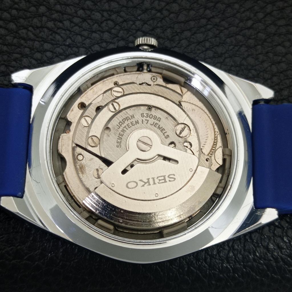 ВИНТАЖНЫЕ АВТОМАТИЧЕСКИЕ SEIKO 5 6309A ВОССТАНОВЛЕННЫЕ ЯПОНСКИЕ МУЖСКИЕ ЧАСЫ С СИНИМ ЦИФЕРБЛАТОМ a442587-1