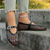 Fashion Women Breathable Sandals Summer Fishnet Ballet Flat Sandals Woman Chic Brand Designer Hollow Out Lace Mary Jane Shoes Ladies