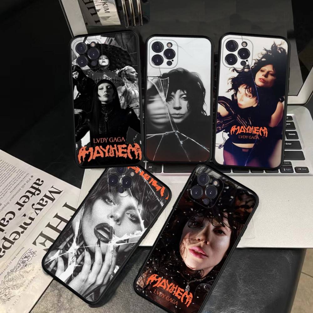Чехол для телефона Singer L-Lady Gaga для IPhone 17 16 15 14 13 12 11 Pro Max Plus Mini Силиконовый Черный Чехол