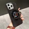 For iPhone 16 Pro Case Compatible with MagSafe Gyroscope Kickstand Heat Dissipation PC Back Cover