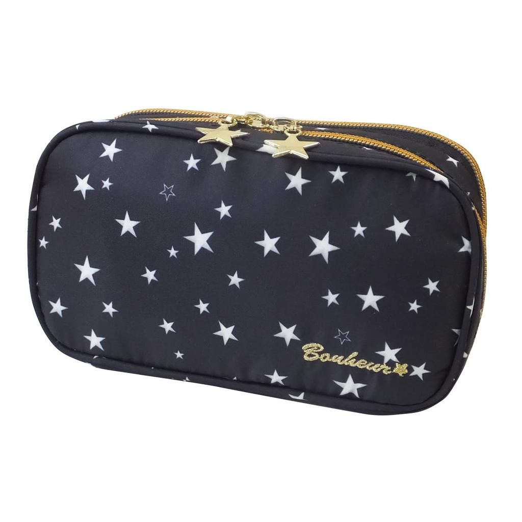 Косметичка AtFirst Makeup Large Star AF8282, Вместимость, Двухслойный дизайн, Черный, Узор,