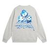 Classic Print Hoodie Mens Loose Fit Crewneck Cotton Sweatshirt Casual Wear