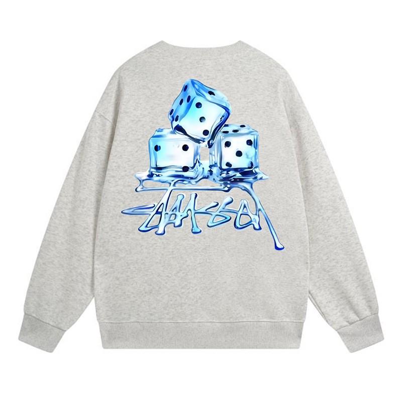 Classic Print Hoodie Mens Loose Fit Crewneck Cotton Sweatshirt Casual Wear