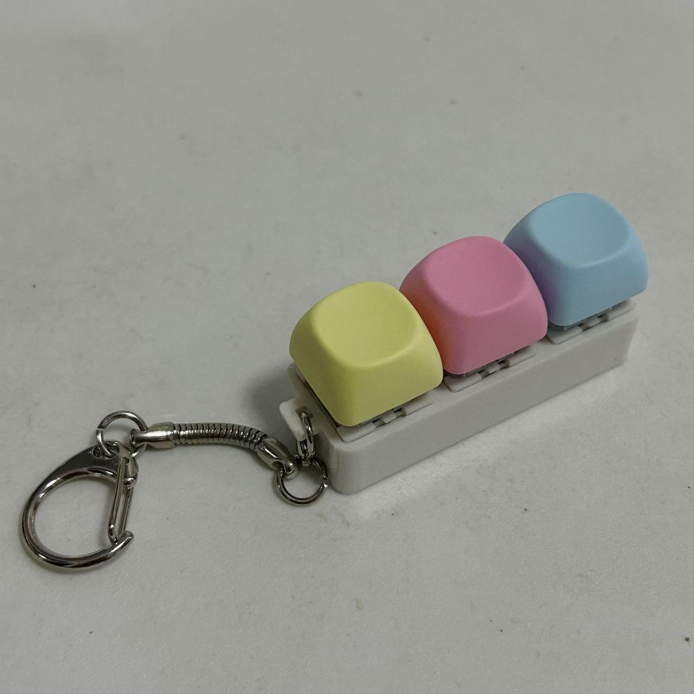 New DIY Keyboard Fidget Keychain Keycap Keys Button Finger Keyboard Cap 4/9Keys Relief Stress Clicker Toy Adult