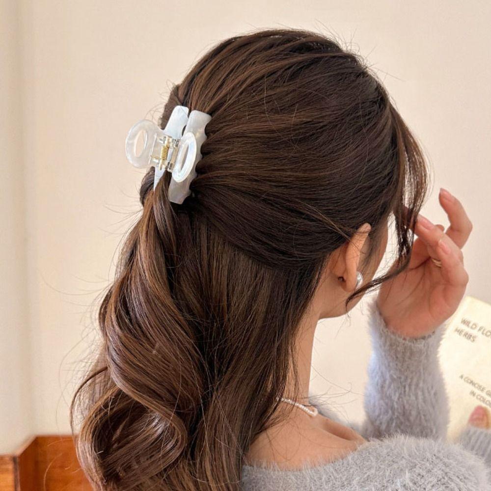 Korean Style Acrylic Hair Claw Hair Clip Women Shark Clip Elegant Square Hair Claw Ladies