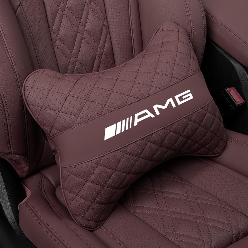 UMEG7 Car Seat Head Support Cushion Lumbar Pillow Interior Accessories For Mercedes Benz AMG Smart W205 C300 W203 W206 W108 W124 W126