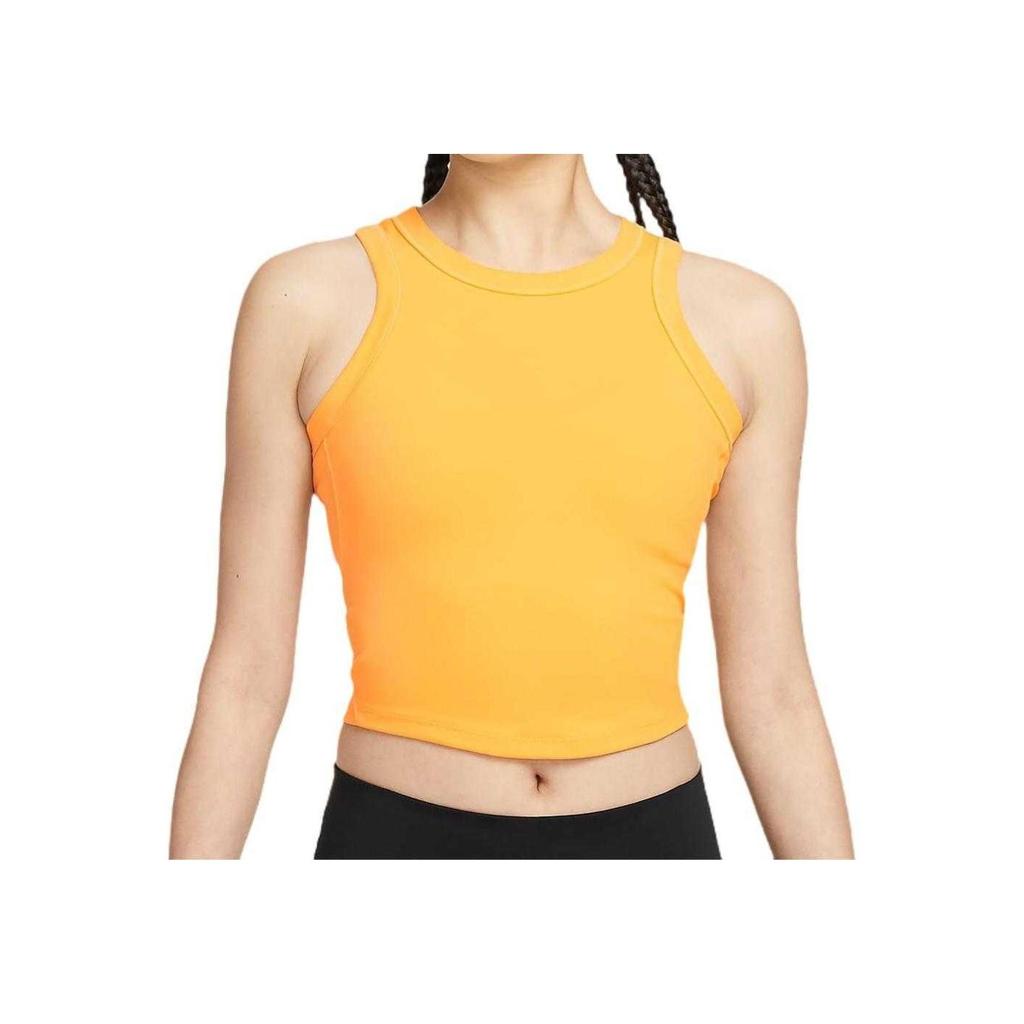 Nike SS24 One Fitted Dri-FIT Quick-Dry Moisture-Wicking Breathable Tank Top Women Tops Yellow FN2807-717