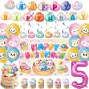 Squishy Dumpling Birthday Party Decor Kit Disposable Tableware Cup Plate Napkin Gift Bag Banner Backdrop Kids Party Supplies