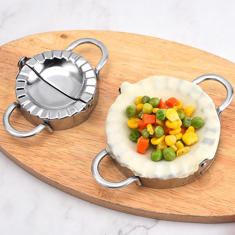 Dumpling Mold Jiaozi Maker Stainless Steel Hand Dough Presser Circle Roller Machine Kitchen Pizza Pastry Cutters Cooking Tools