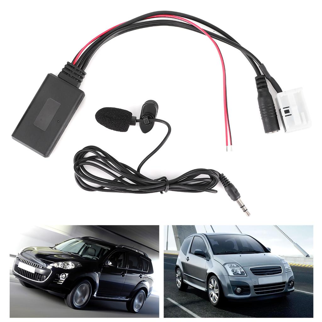 12Pin Bluetooth Audio Cable Car AUX Adapter Connector with Microphone Fit for Citroen Berlingo
