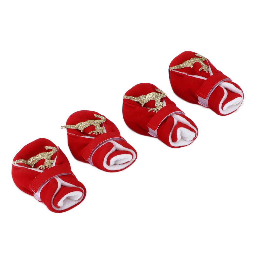 4pcs Dog Warm Shoes Cute Comfortable Warm Christmas Dog Winter Boots for Small Medium Dogs