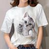 Cute Cat Pattern T Shirt For Women Pet Animal 3D Printed Short Sleeves Tees Summer Casual Loose T-Shirts Streetwear O-Neck Tops