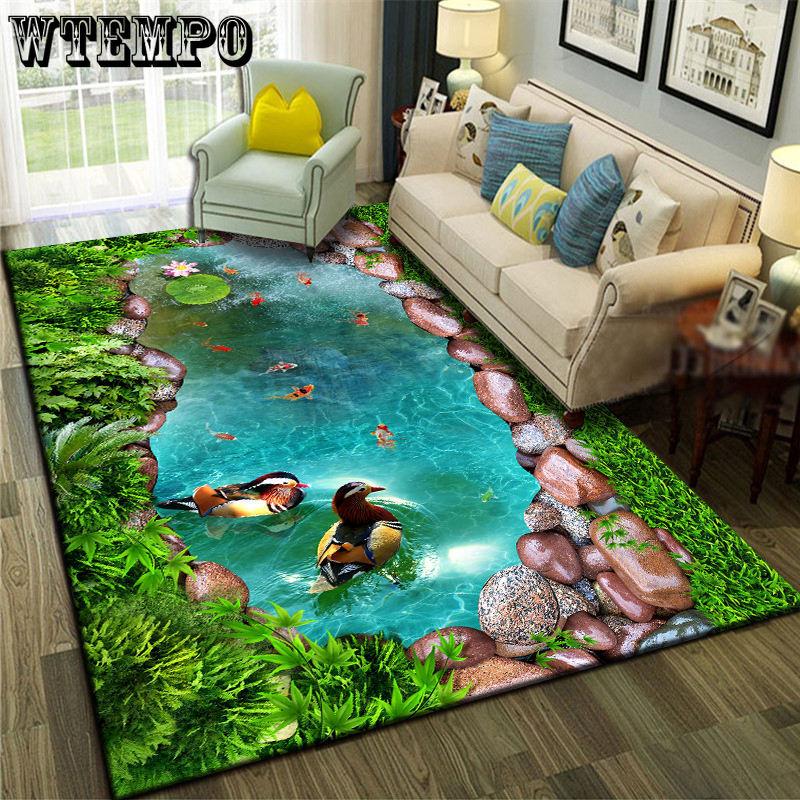 3D Carpet Floor Mat Landscape Pattern Living Room Carpets Sofa Mat Bedroom Bedside Rugs Entrance Non Slip Doormat Rug