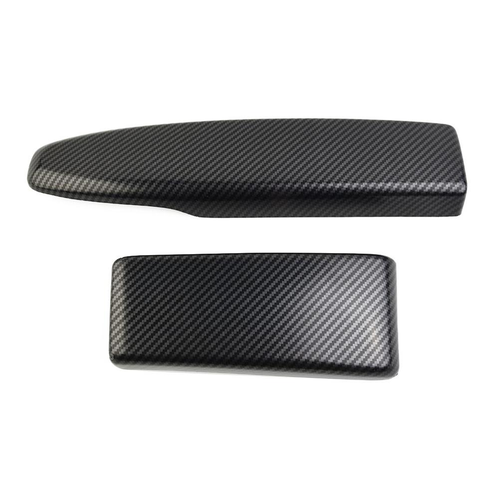 2pcs ABS Carbon Fiber Look Car Center Armrest Box Panel Cover For Benz C W204 E W212