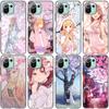 Japan Pink Sakura Anime Girl Black Case For Xiaomi Mi 11 Lite NE 11i 10T 11T Pro A2 A3 Lite POCO F3 M3 M4 C31 X3 Pro NFC GT