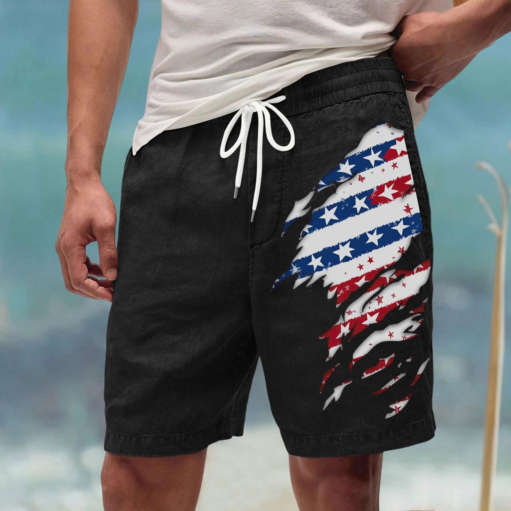 Мужские летние большие повседневные свободные спортивные брюки пляжные шорты