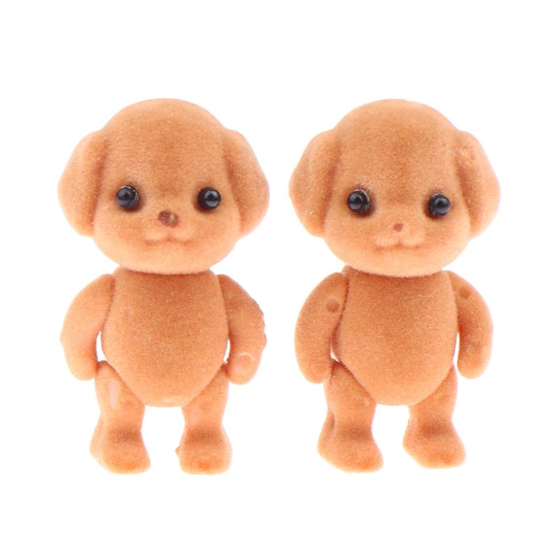 Милый пудель Майло, флокированная кукла, фигурки, игрушка, каваий, Sylvanian Families, аниме-фигурки, коллекционные украшения для комнаты