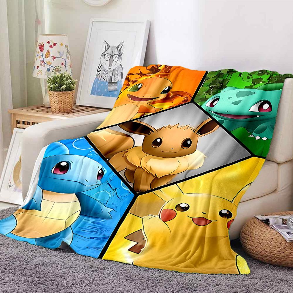 1pc Characters Flannel Throw Blanket HD Printed Lightweight Soft Warm All Season Blanket for Sofa, Bed, Travel, Camping Machine Washable