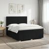 Box Spring Bed with Mattress Black 140 x 190 cm Fabric
