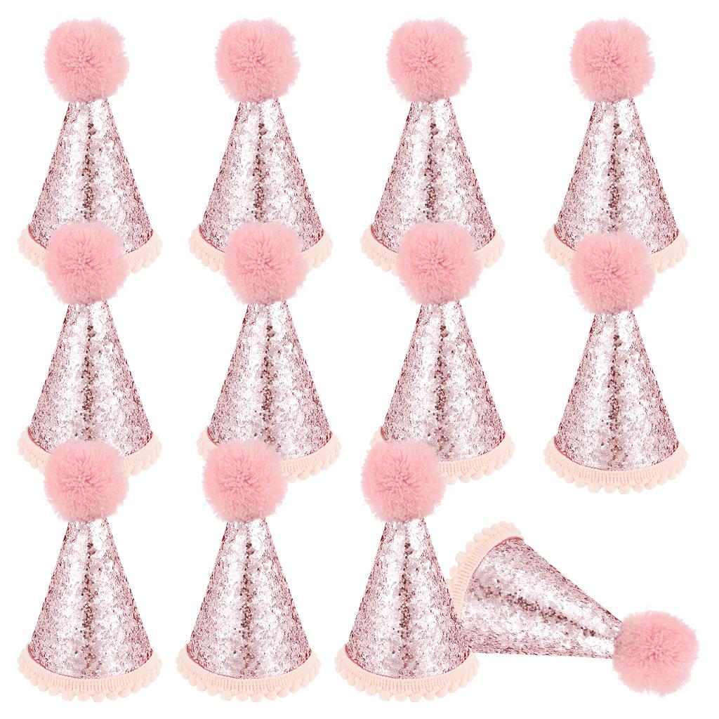 12Pcs Mini Dog Cat Hat Birthday Party Hat Puppy Cap Creative Kitten Cap Costume Accessories for Pet Birthday Party Decor
